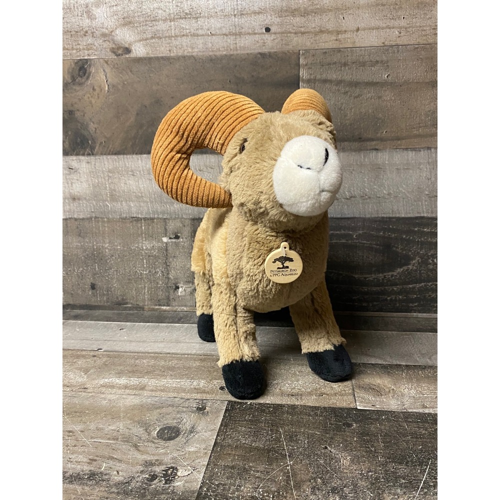 Wild Republic Bighorn Sheep Plush Pittsburgh Zoo Ram Stuffed Animal Tan 12 Inch
